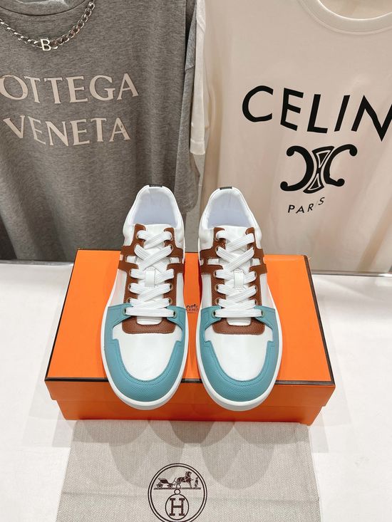 Hermes Classic Casual Leather Shoes Comfortable Rubber Sole
