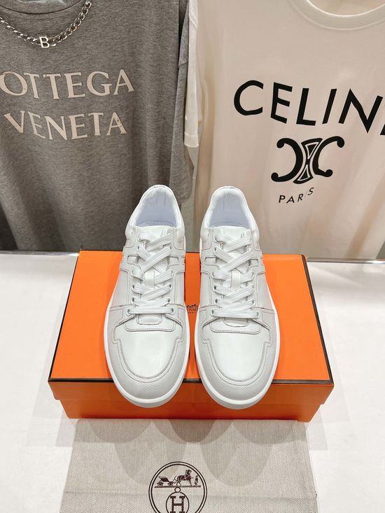 Hermes Classic Casual Leather Shoes Comfortable Rubber Sole
