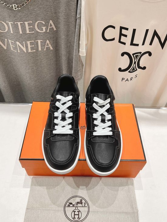 Hermes Classic Casual Leather Shoes Comfortable Rubber Sole