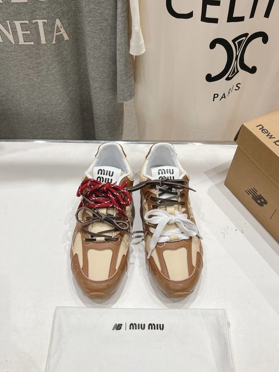 Miu Miu Vintage Style Distressed Casual Chunky Sneakers