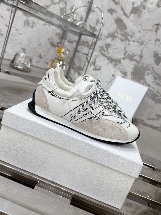 Christian Dior Vintage Graffiti Casual Trainers With Leather Upper