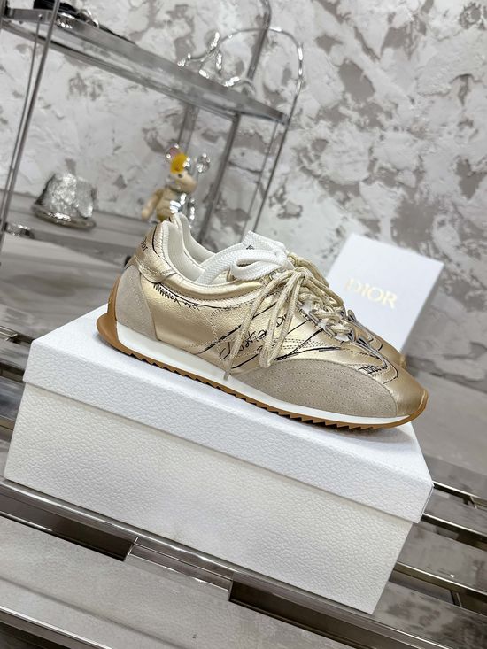 Christian Dior Vintage Graffiti Casual Trainers With Leather Upper