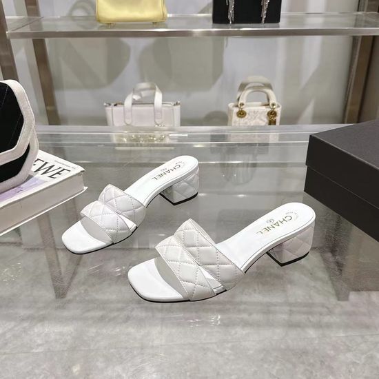 Chanel Embroidered Sheepskin Knit Comfortable Low Heel Sandals