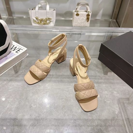 Chanel Embroidered Sheepskin Knit Low Heel Casual Sandals