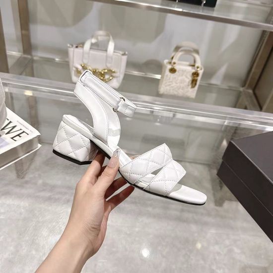 Chanel Embroidered Sheepskin Knit Low Heel Casual Sandals