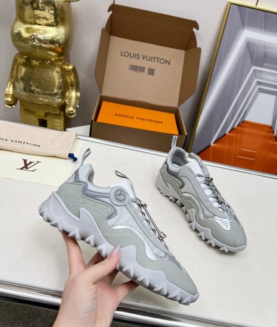 Louis Vuitton LV Premium Leather Sneakers with Flexible Wave Outsole