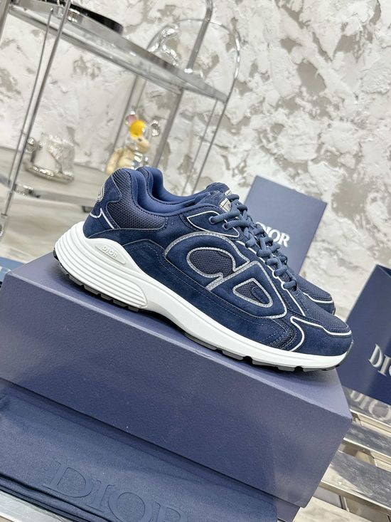 Christian Dior Retro Reflective Chunky Sneakers With Leather Mesh Upper
