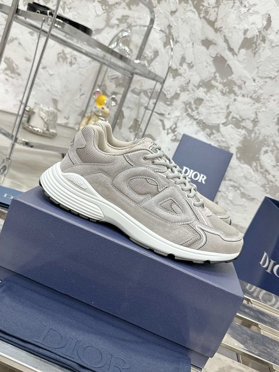 Christian Dior Retro Reflective Chunky Sneakers With Leather Mesh Upper
