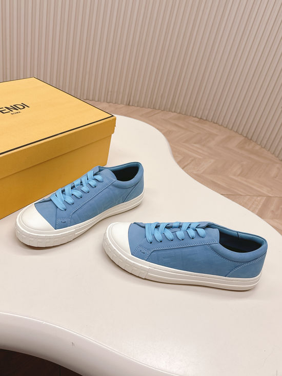 Fendi Embossed Leather Casual Low Top Sneakers Classic Pattern