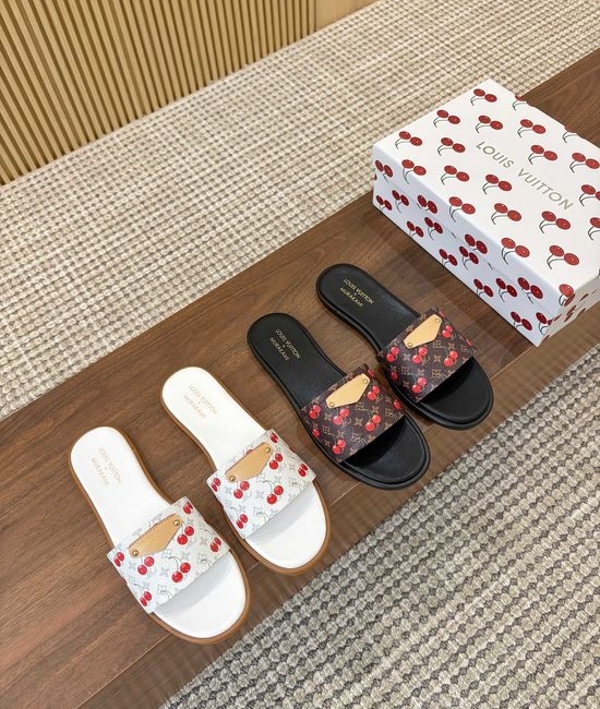 Valentino Cherry Decorative Casual Footwear Soft Leather Upper Comfortable Wear