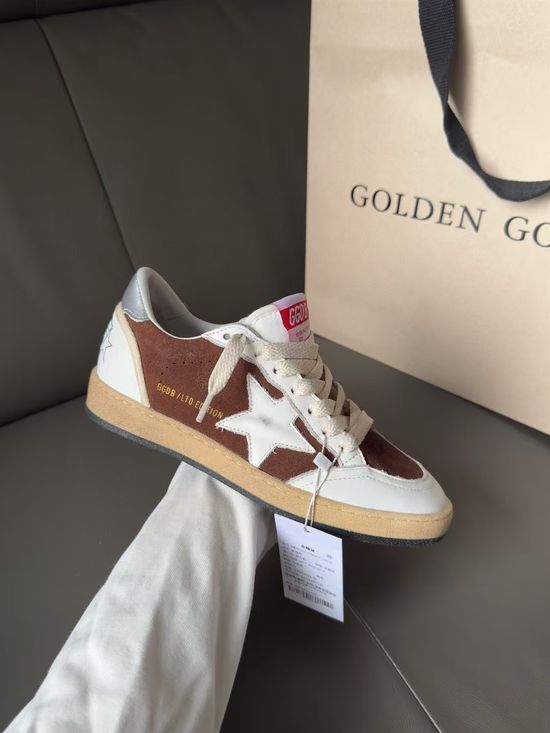 Golden Goose Distressed Casual Sneakers with Silver Star Accents