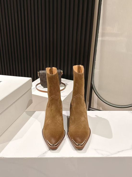 Celine Classic Logo Embellished Calfskin Ankle Boots