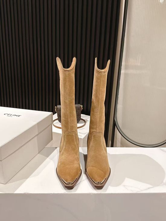 Celine High-end Logo Adorned Calfskin Ankle Boots
