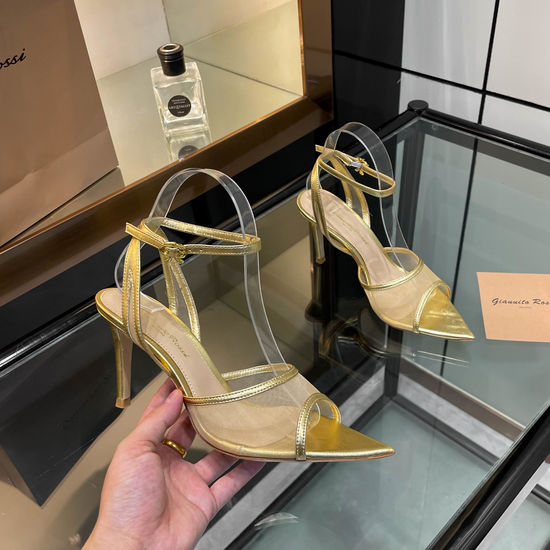 Gianvito Rossi Elegant Pointed Toe Mesh High Heel Mules
