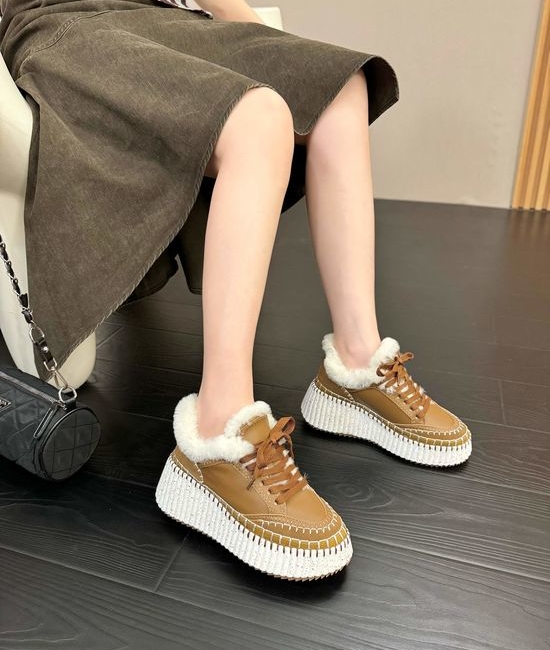 Chloe Genuine Leather Casual Shoes with Wool Lining Soft Sole