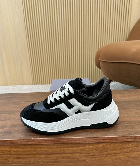 Hogan Color-Block Thick-Soled Sneakers with Striped Design