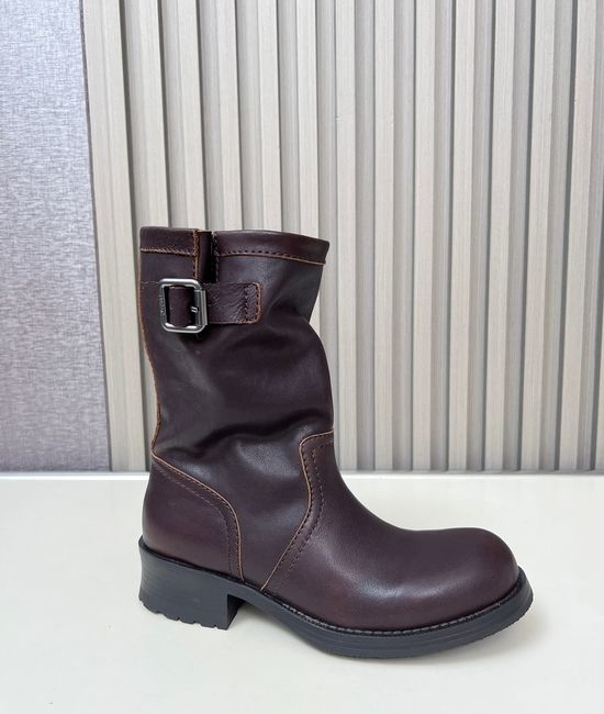 Prada Vintage Leather Moto Boots Non Slip Casual Ankle Boots