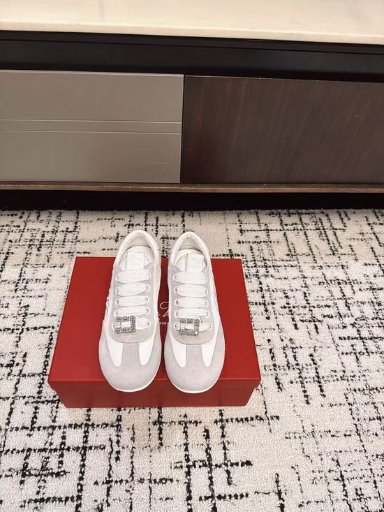 Roger Viver Classic Soft Suede Silk Casual Sneakers Non-slip Daily Shoes
