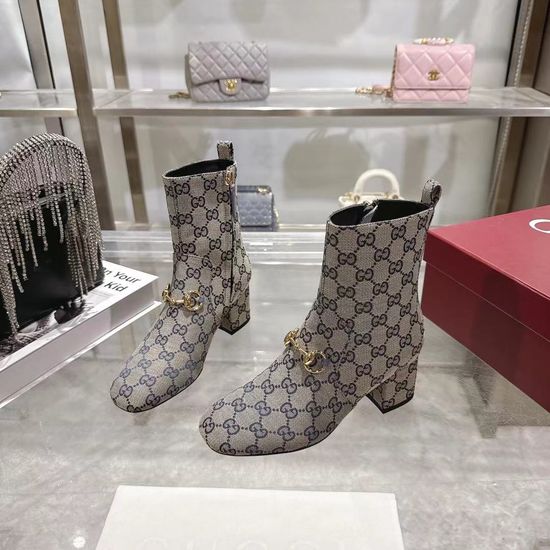 Gucci 8 Inch Cowhide Mid Calf Boots With Low Heel