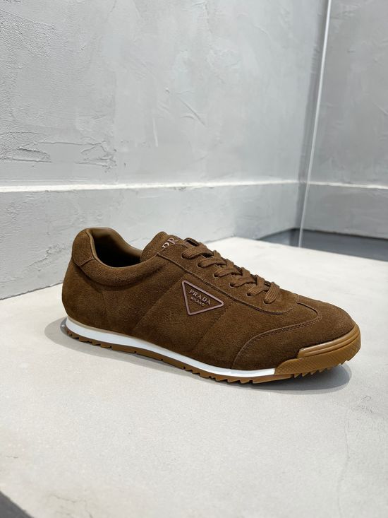 Prada Premium Leather Casual Comfortable Walking Sneakers