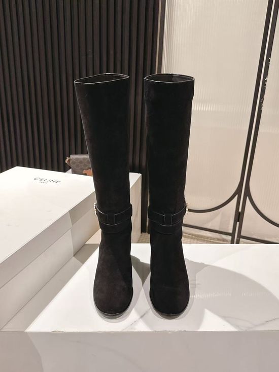 Celine Stylish Vintage Tall Boots With Premium Leather Upper
