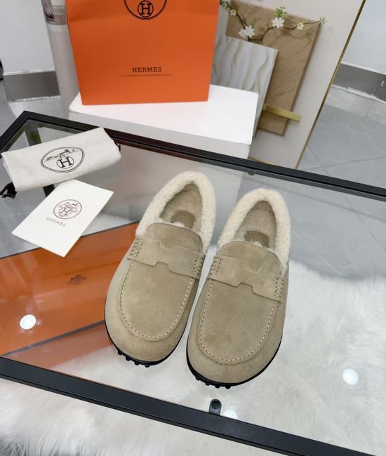 Hermes Suede Upper Fleece Lined Comfort Casual Shoes
