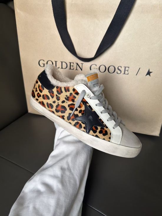Golden Goose Premium Leopard Suede Vintage Comfortable Casual Sneakers