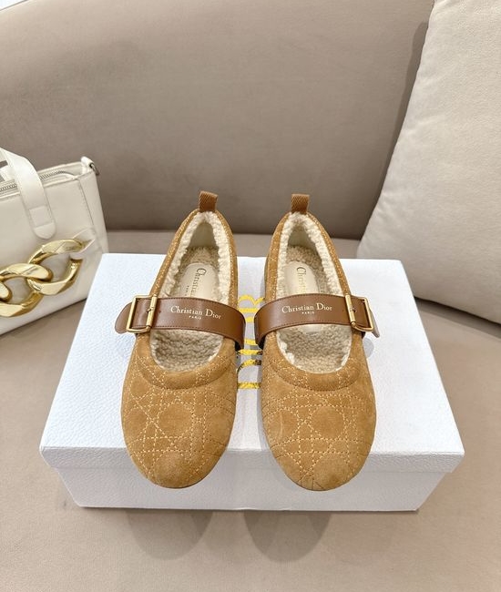 Christian Dior CD Classic Suede Mary Jane Shoes with Wool Lining