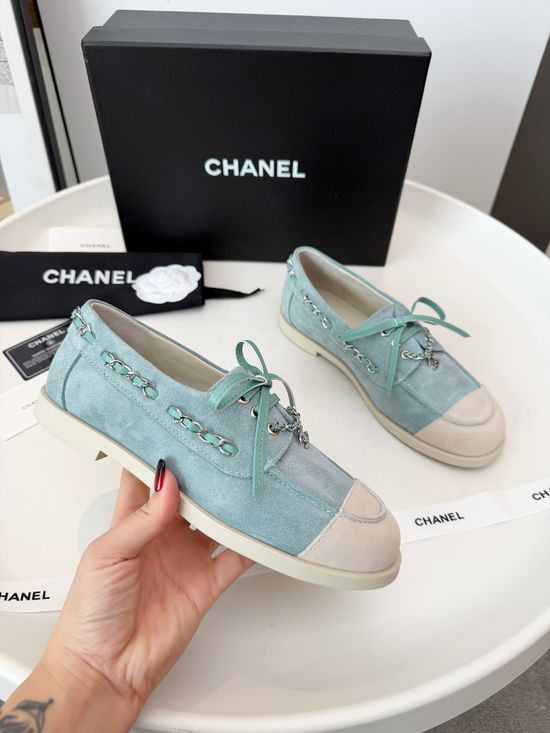 Chanel Soft Suede Leather Buckle Decor Comfortable Casual Shoes