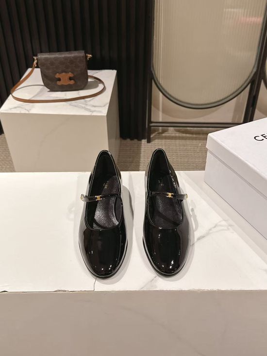 Celine Premium Patent Leather Loafers Soft Two-Wear Classic Casual Shoes