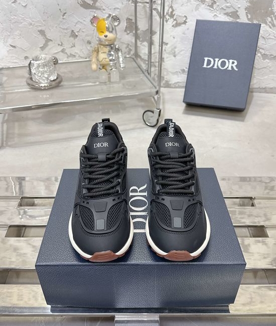 Christian Dior CD Lattice Pattern Thick Sole Knitted Sneakers With Elevated Design