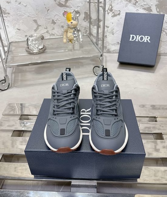Christian Dior CD Lattice Pattern Thick Sole Knitted Sneakers With Elevated Design