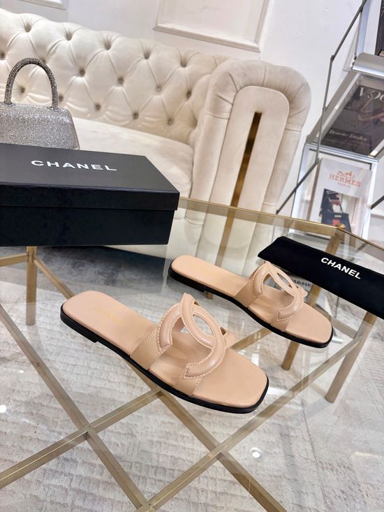 Chanel Hollow Carved Press Flower Craft Shoes