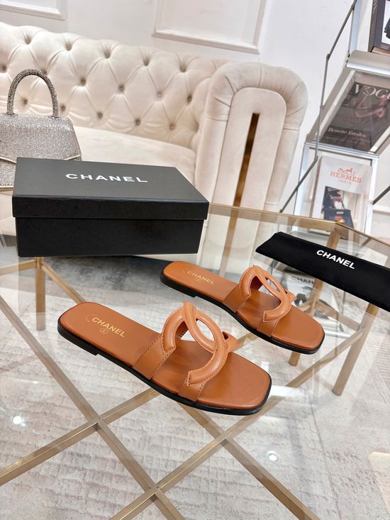 Chanel Hollow Carved Press Flower Craft Shoes