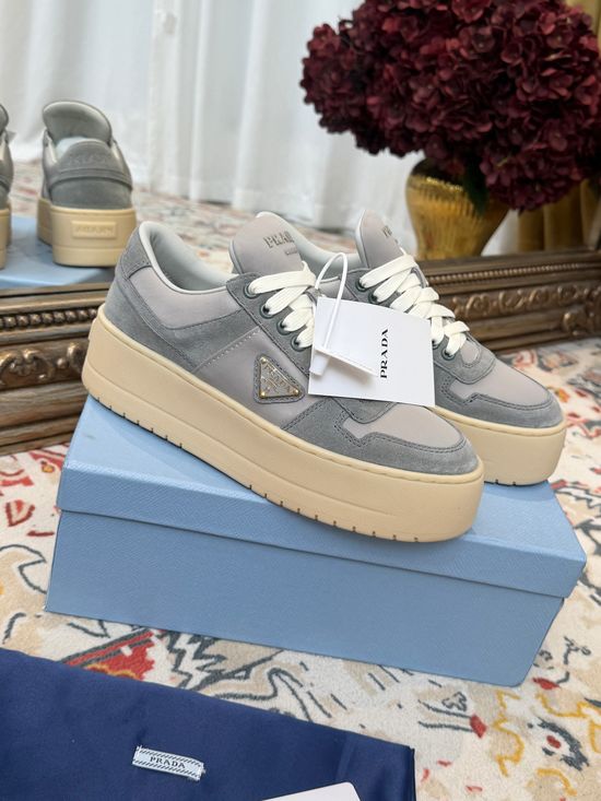 Prada Vintage Print Platform Casual Comfortable Walking Shoes