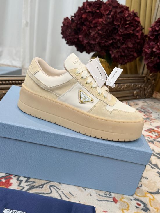 Prada Vintage Print Platform Casual Comfortable Walking Shoes