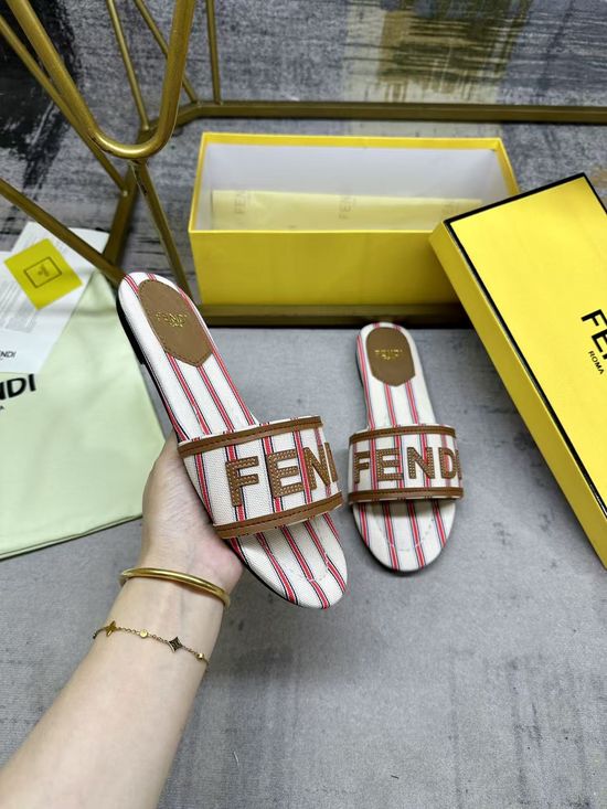 Fendi Embroidered Canvas Comfortable Casual Slip On Shoes