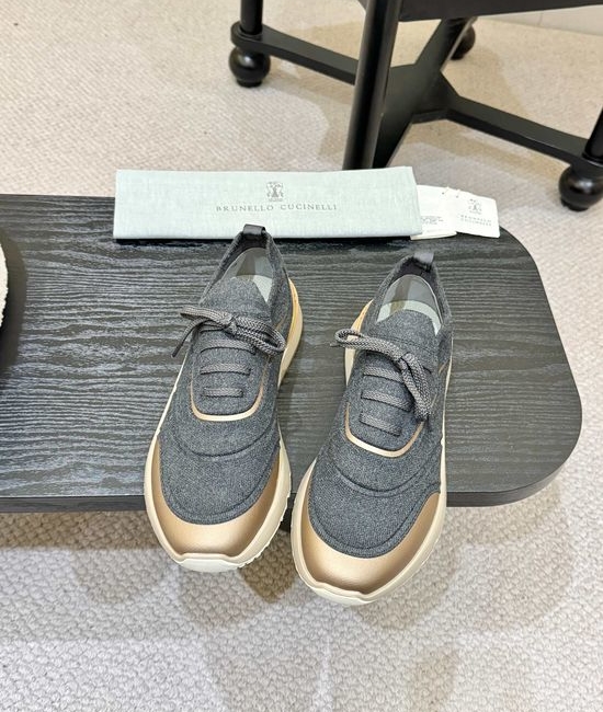 Brunello Cucinelli Comfortable Knit Casual Sneakers With Soft Cushioned Sole