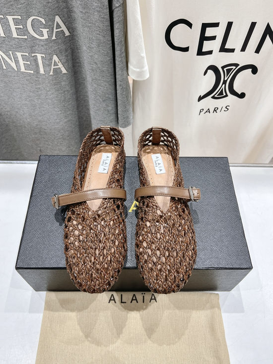 Alaia Woven Mesh Breathable Comfortable Ballet Flats
