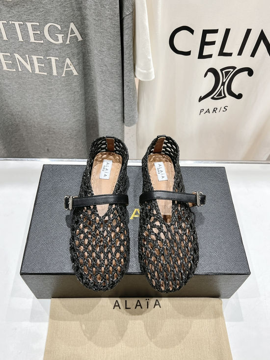 Alaia Woven Mesh Breathable Comfortable Ballet Flats