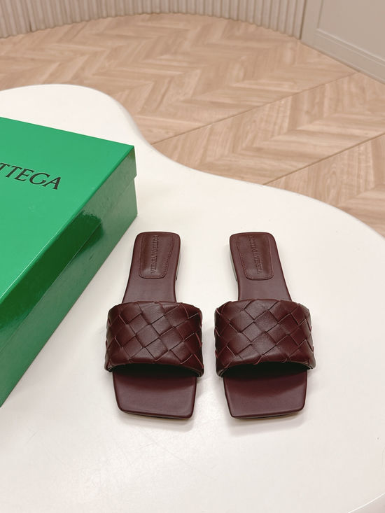 Bottega Veneta Woven Leather Mules Soft Lining Non-slip Sole Casual Shoes