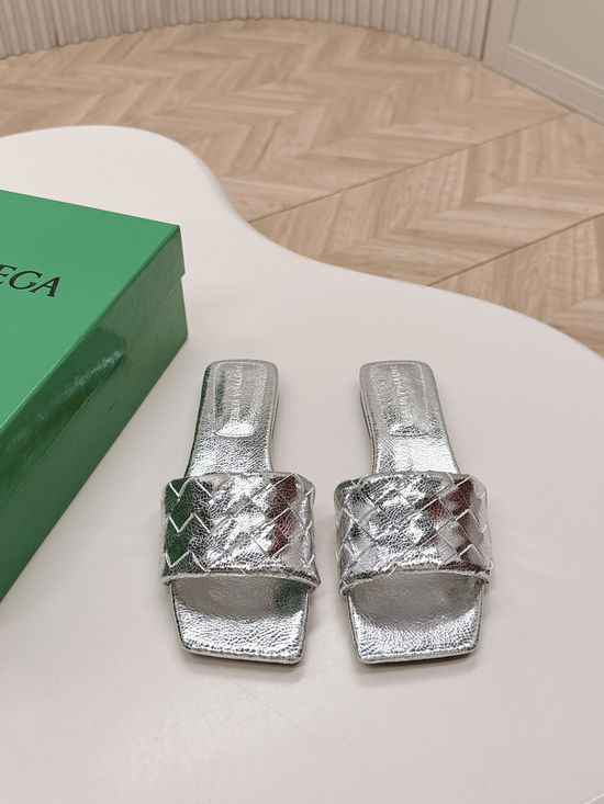 Bottega Veneta Woven Leather Mules Soft Lining Non-slip Sole Casual Shoes