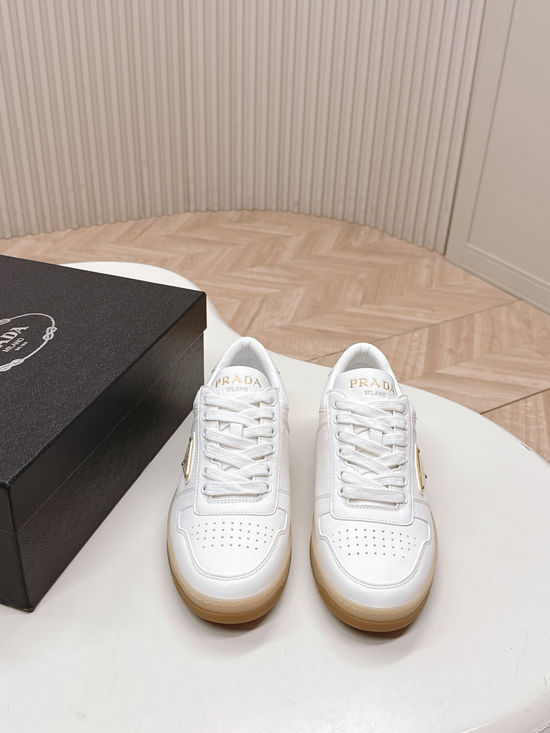 Prada Classic Leather Comfortable Versatile Casual Sneakers