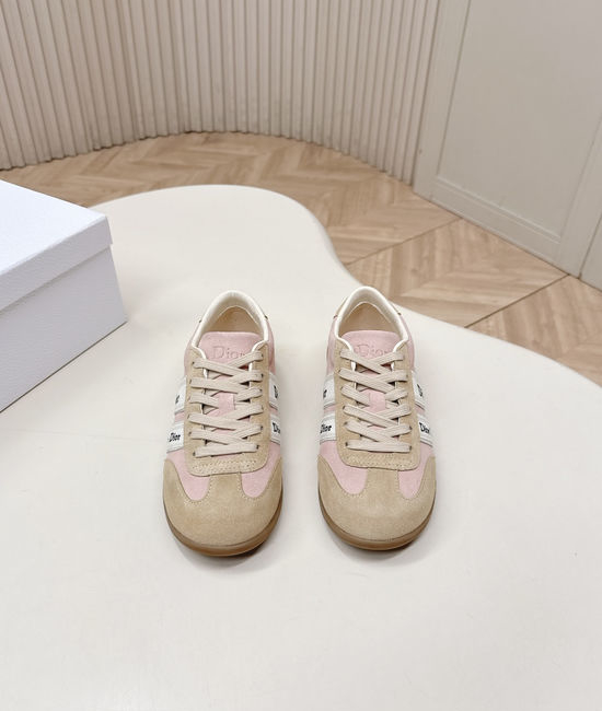 Christian Dior CD Suede Stitched Casual Sneakers Non-slip Rubber Sole