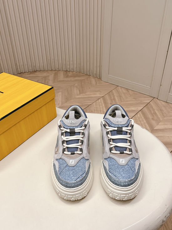 Fendi Classic Badge Leather Casual Comfortable Skate Shoes