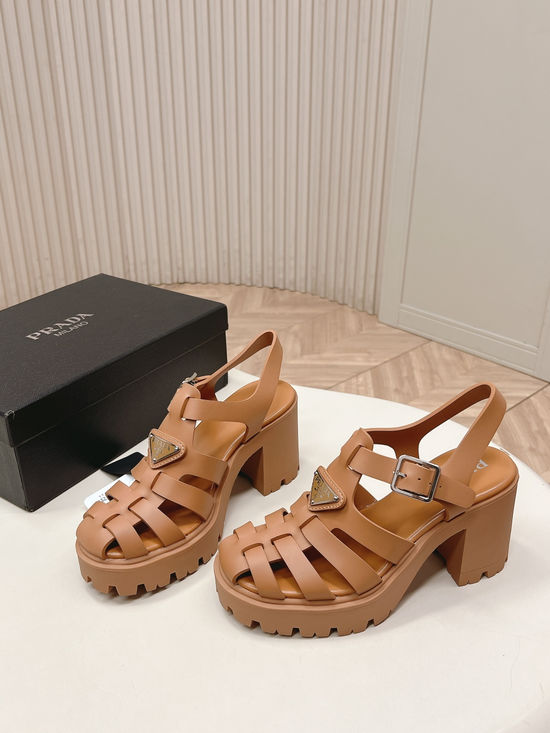 Prada Cut Out Upper Comfortable Non Slip Casual Sandals