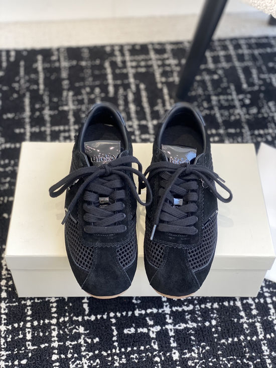 Unfolio Lace-up Low-top Sneakers Soft Suede Upper Non-slip Rubber Sole