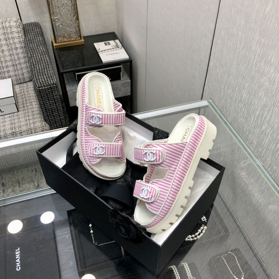 Balenciaga Striped Magic Tape Platform Slides Soft Comfortable Sole
