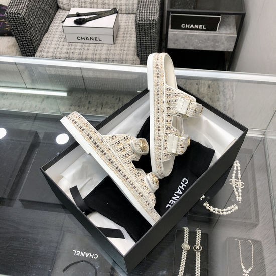 Prada Woven Fabric Hook And Loop Slides