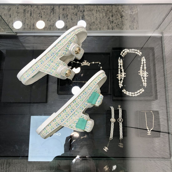 Prada Woven Fabric Hook And Loop Slides